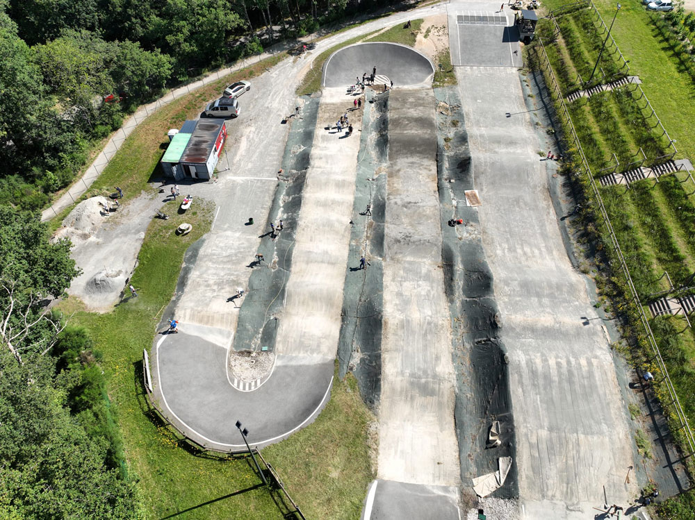 Vue aérienne de la piste de BMX de Savenay (44)