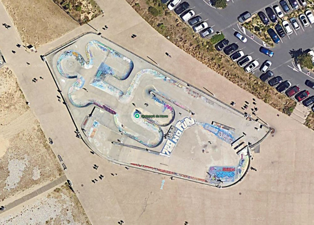 Vue aérienne du skatepark du Havre