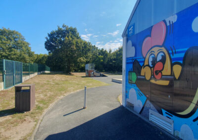 L'entrée du skatepark de Lanton