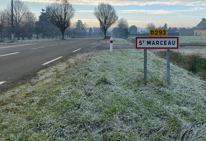 Panneau d'entrée de ville de Saint-Marceau