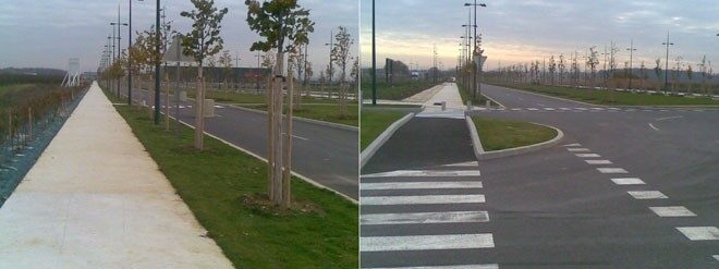 Routes, pistes, places du Carré Sénart à Lieusaint