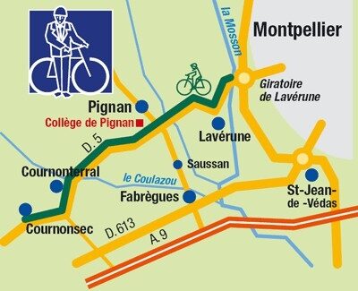 Voie verte de Laverune à Cournonsec